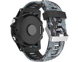 Siliconen bandje - geschikt voor Garmin Instinct 2X Solar - camouflage-zwart