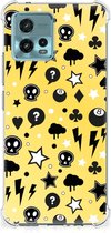 Case otorola Moto G72 GSM Hoesje met doorzichtige rand Punk Yellow