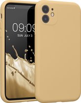 kwmobile telefoonhoesje geschikt voor Apple iPhone 11 - TPU backcover met siliconen coating - Smartphone case in lichtgeel
