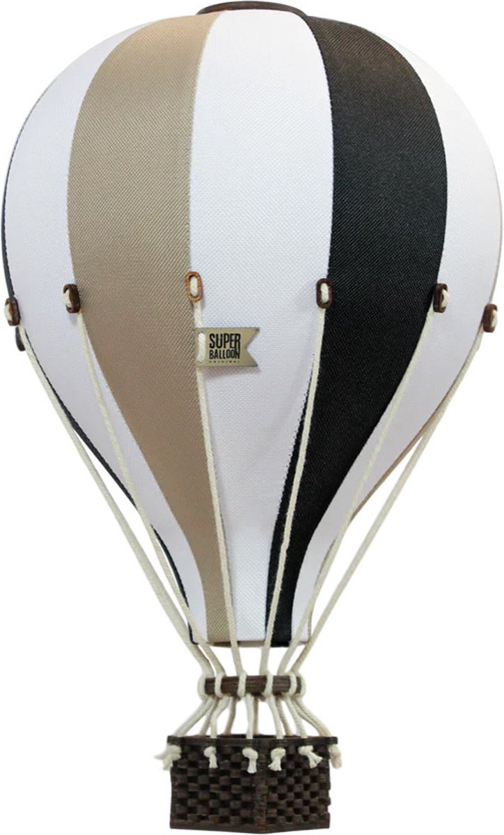 Super Balloon Luchtballon - wit zwart en beige