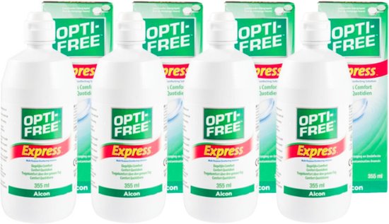 Foto: Optifree express 4x355ml lenzenvloeistof zachte lenzen