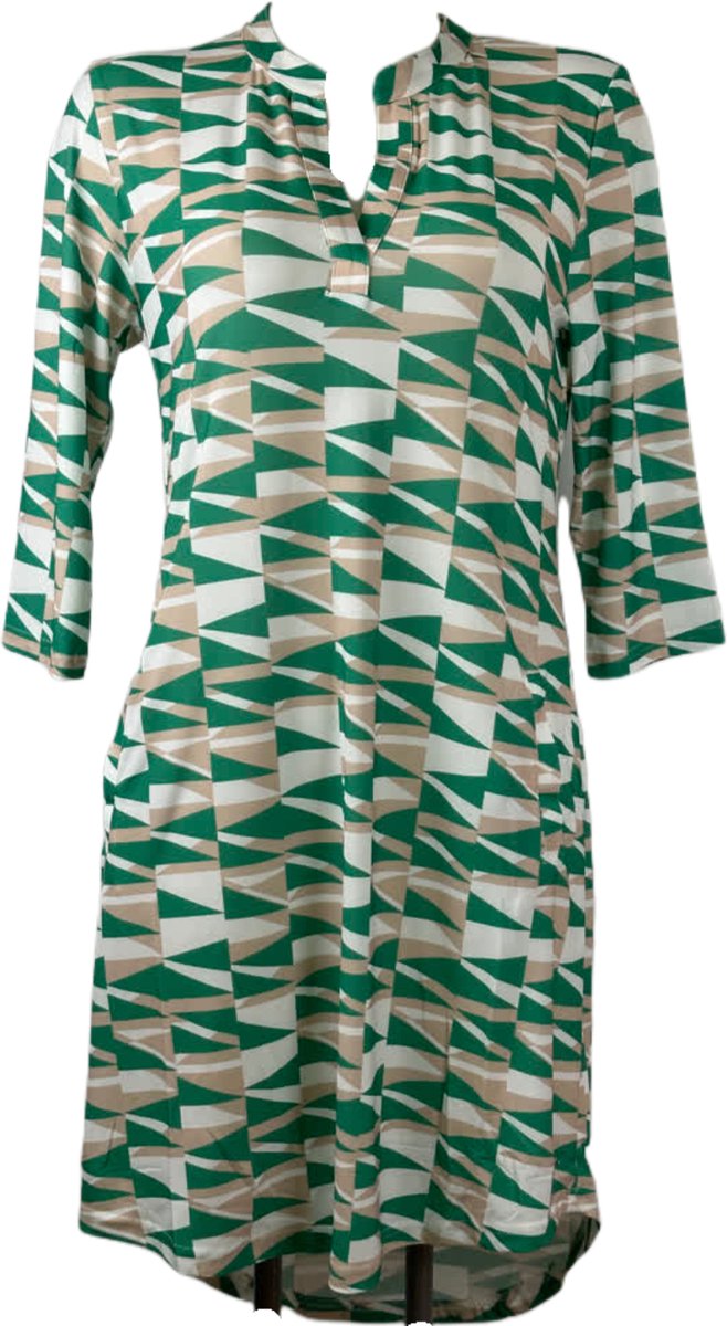 angelle-milan-travelkleding-voor-dames-groen-geblokte-jurk