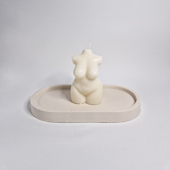Chennies candles - Handgemaakte Curvy Woman Kaars - Soja wax - Decoratieve kaars - Geschenk - Gift - Woonaccessoires - Wit/Crème