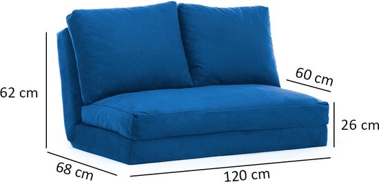 Canapé-lit 2 places Blauw