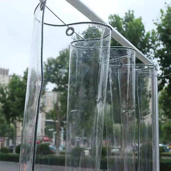 1 x bâche transparente imperméable, bâche transparente imperméable avec  œillets, bâche transparente solide, imperméable et coupe-vent, résistante  aux UV, pour terrasse, extérieur (1 x 3 m)