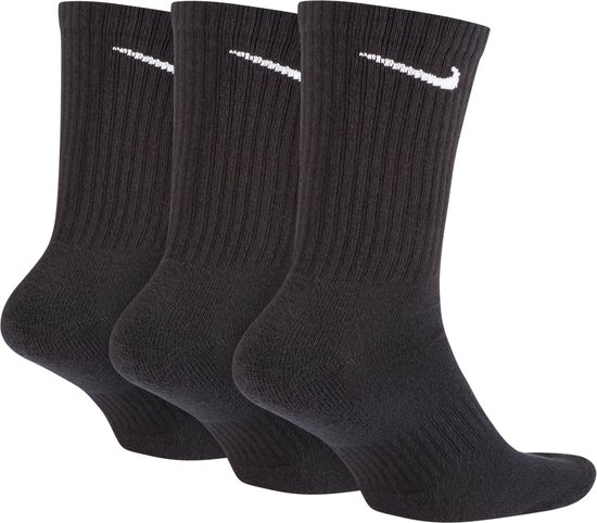 Chaussettes de sport Nike Everyday Cushion Crew Socks - Taille 42-46 - Unisexe - Noir / blanc
