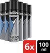 Rexona Men Clean Scent - Deodorant Spray - 6x100 ml - Voordeelverpakking