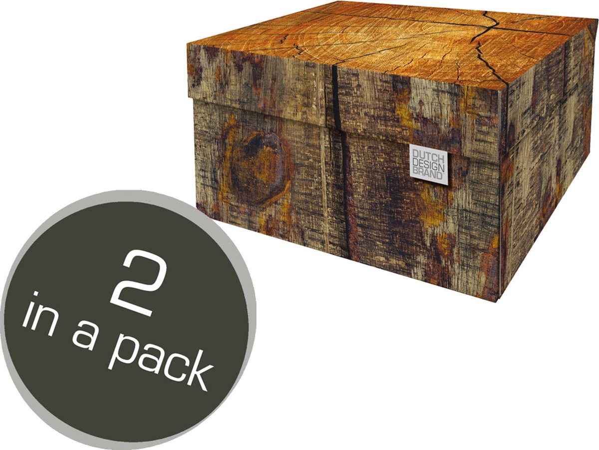 Dutch Design Brand - Dutch Design Storage Box Medium - Opbergdoos - Opbergbox - Bewaardoos - Boomstam - Natuur - Bos - Tree Trunk