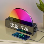 Zonsopgang Wekker Wake Up Light Led Digitale Wekker Klok Voor Zware Slapers Volwassenen Multi Kleur Licht Tafel Klok Met Usb kabel Telefoon Oplaad Functie