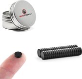Brute Strength - Super sterke magneten - Rond - 8 x 2 mm - 40 Stuks | Zwart - Neodymium magneet sterk - Voor koelkast - whiteboard