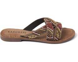 Lazamani - Dames Slippers 75.337 Brown - Maat 37