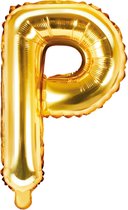 Partydeco - Folieballon Goud Letter P (35 cm)