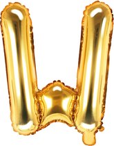 Partydeco - Folieballon Goud Letter W (35 cm)