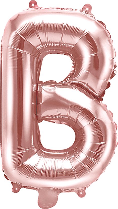 Partydeco - Folieballon Rose Gold Letter B (35 cm)