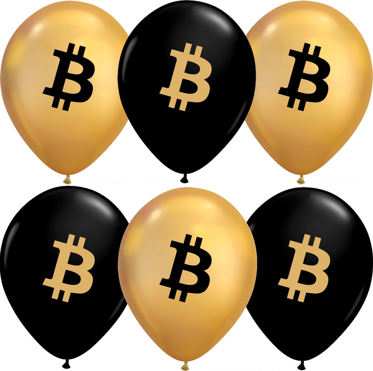 10 Zwarte/gouden Bitcoin ballonnen (Helium) | bol