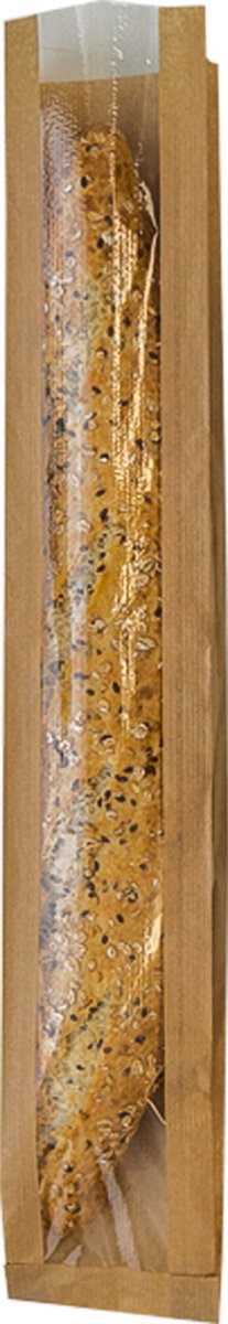 Stokbroodzak Kraft + venster - 10x4x59cm - 1.000 st/ds