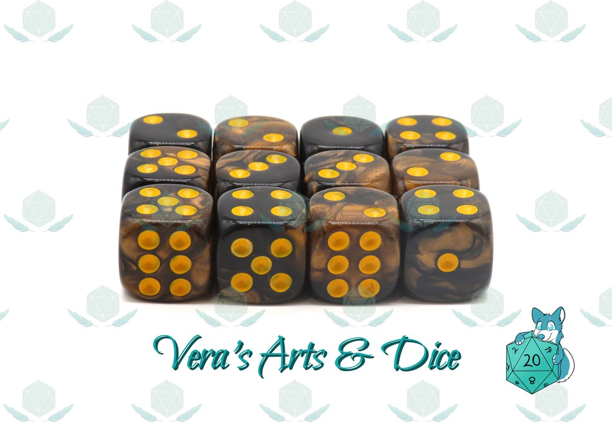 Dobbelsteen | D6 | Dobbelstenen - Set Van 5 Stuks - Goud Zwart en Goud | Voor D&D en Andere Rollenspellen | Plastic Dobbelstenen Set voor Dungeons and Dragons | RPG | Zwarte Velvet Dice Bag voor Ongeveer 3 Sets