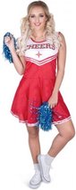 Karnival Costumes Sexy Cheerleader Jurkje Carnavalskleding Dames Carnaval - Polyester - Rood - Maat S - 2-Delig Jurk/Pom Poms