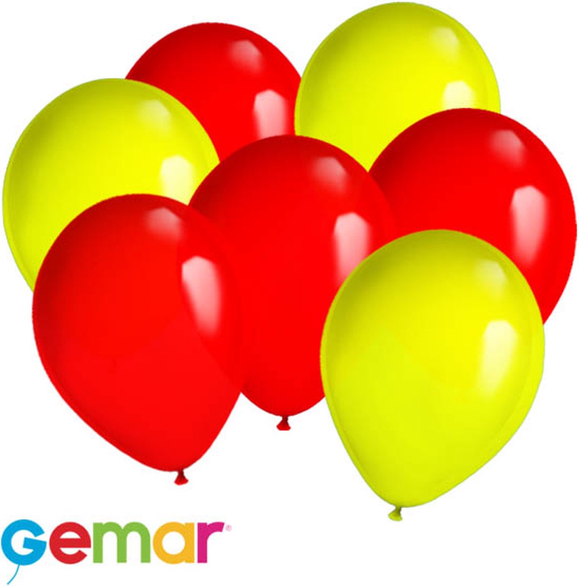 30 ballonnen Rood en Geel (Ook geschikt voor Helium)