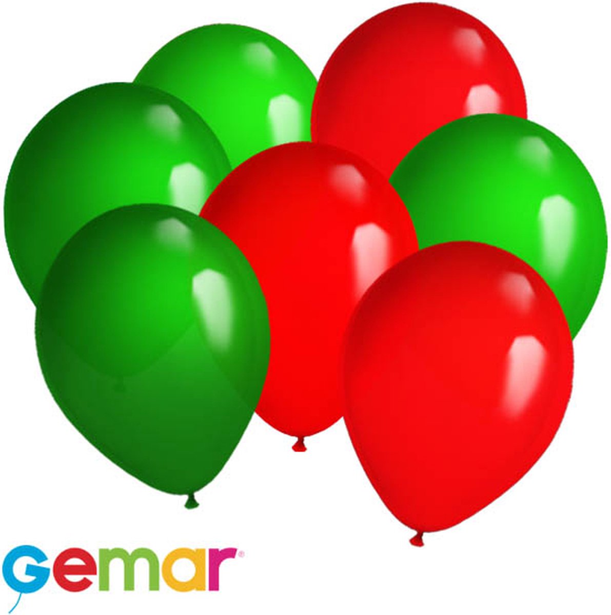 30x Ballonnen Groen en Rood (Ook geschikt voor Helium)