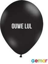 Ballonnen "Ouwe Lul" Zwart met opdruk Wit