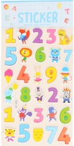 Stickervelletjes - 25x sticker cijfers 0-9- gekleurd - nummers