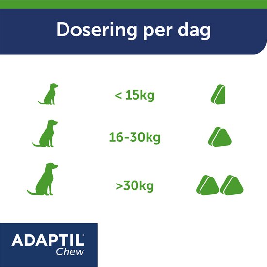 Adaptil Chew 30 stuks - Smakelijk kauwtabletten voor honden - Vermindert angst en spanning - Veilig en niet verslavend