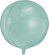 PARTYDECO - Ronde mintkleurige metallic aluminium ballon - Decoratie > Ballonnen