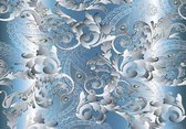 Papier peint photo - Papier peint intissé - Ornement - Motif - Blauw - 416 x 290 cm