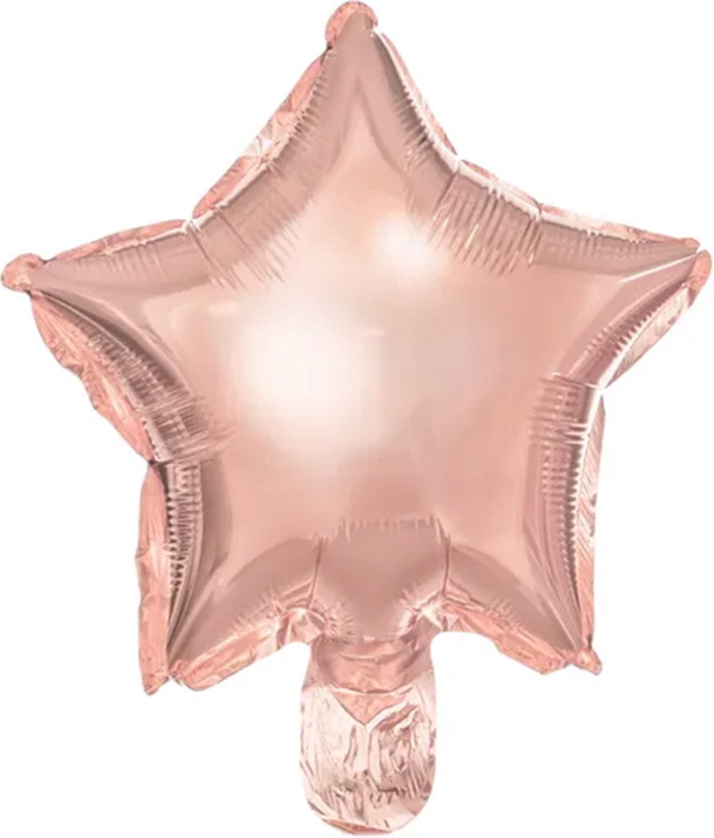 Partydeco - Folieballon Sterren Rose Gold 25 cm (25 stuks)