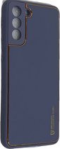 ZKl Telecom Telefoonhoesje – Samsung Galaxy S23 Luxe High Quality Leather achterkant hoesje Geschikt Voor Samsung Galaxy S23 – Blauw