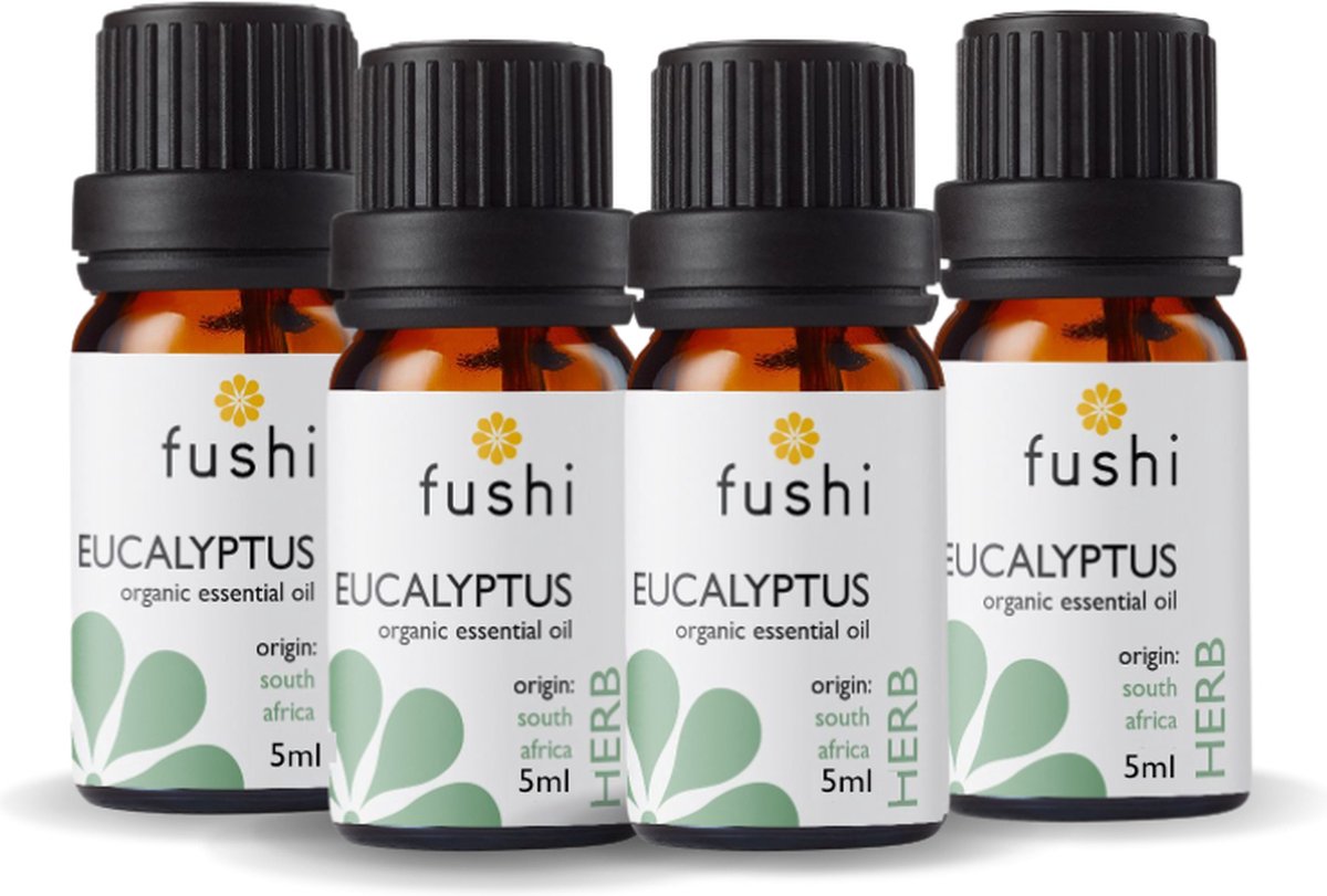 Goedkoopste Fushi - Eucalyptus (Globulus) Essental Oil, Organic - 5 ml - 4 Pak