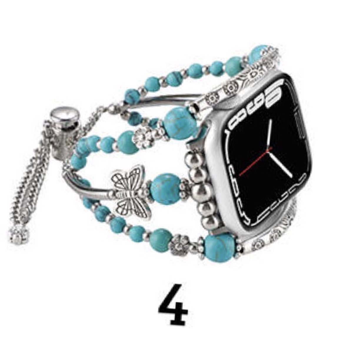 Geschikt voor Applewatch -horlogebandje-Bohemian vlinder-42-44-45mm-kralen-treksluiting