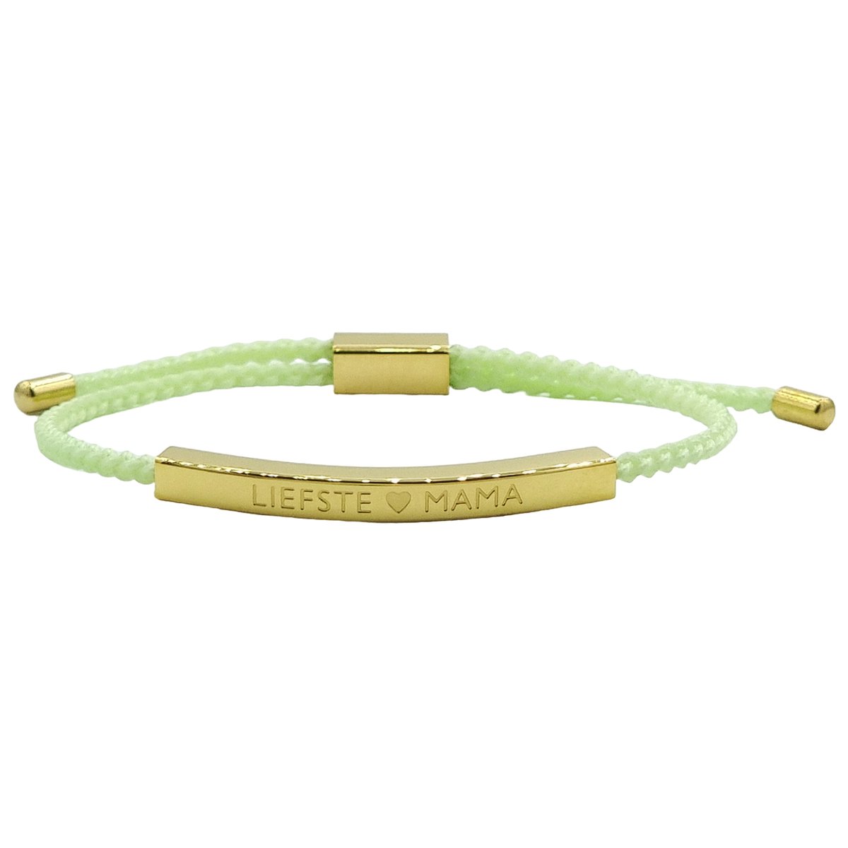 Armband voor moeder - Gegraveerd met 'LIEFSTE MAMA' - Cadeau voor Moederdag/Verjaardag - Goud & Mintgroen
