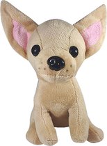 Hond Mini Beige Pluche Knuffel 18 cm [Knuffeldier Boerderij Dieren Knuffelbeest speelgoed voor kinderen jongens meisjes | Dog Puppy Puppie Hond Donkey Ezel Cow Koe Stier Bull Plush Toy]