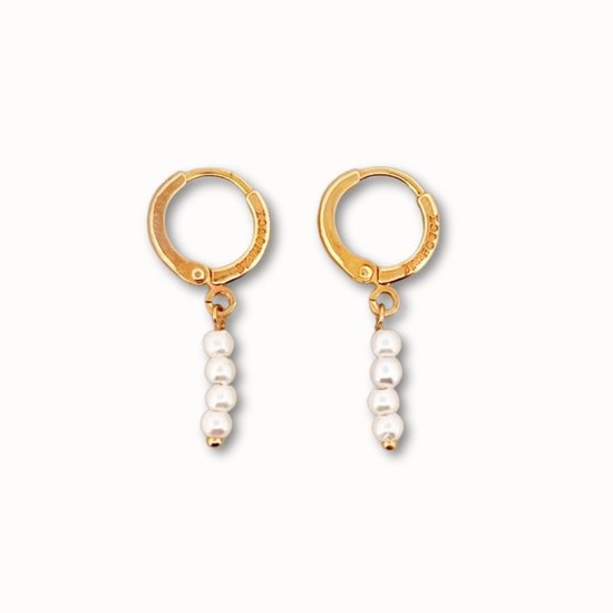 Bijoux ByNouck - Set de Boucles d'oreilles d'Oreilles Perles - Bijoux - Boucles d'oreilles Femme - Plaqué Or - Perles - Boucles d'oreilles