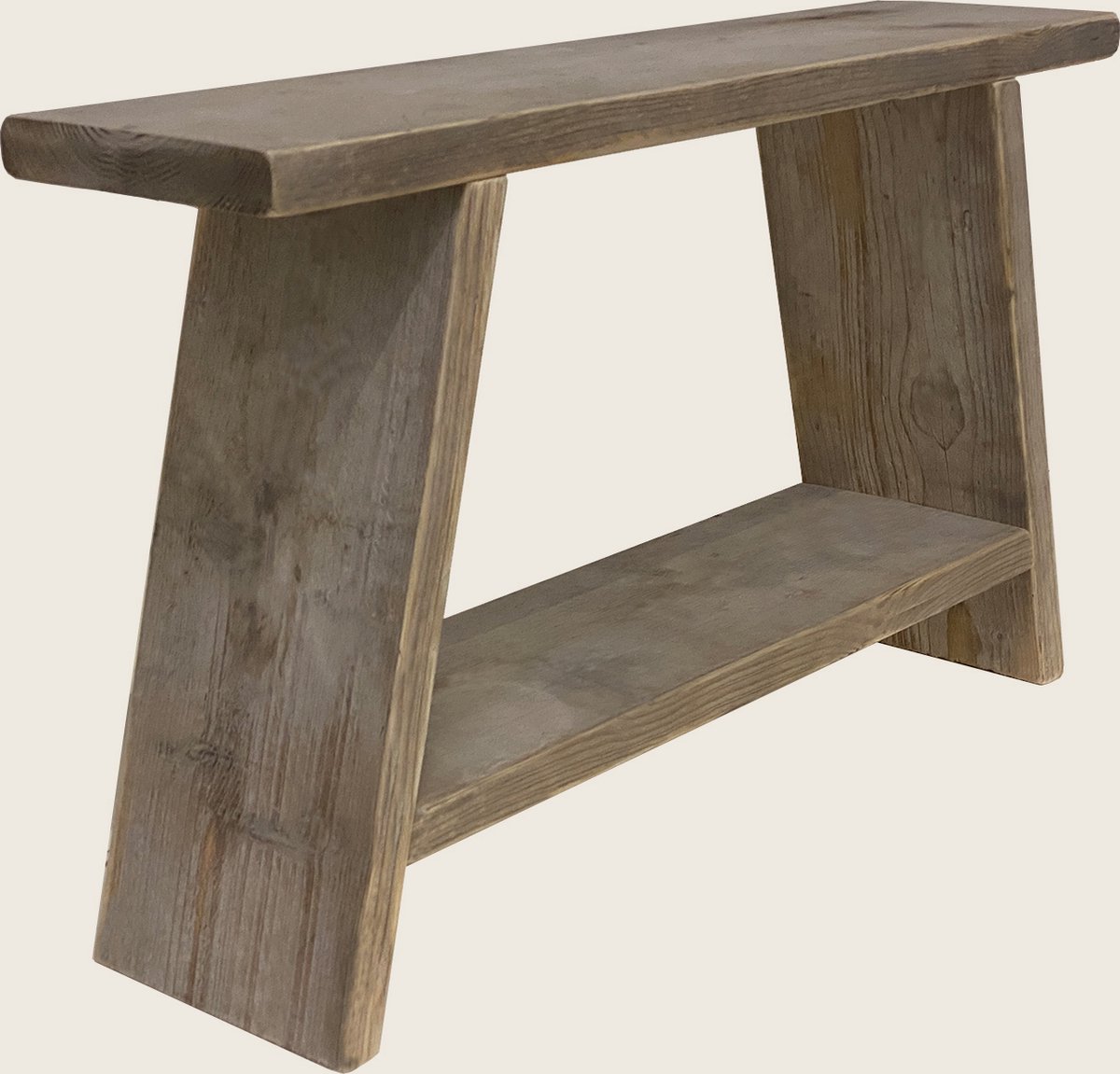Steigerhouten kruk - Bankje - Met legplank - Oud hout - Gebruikt hout - 70x19,5x47 cm