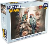 Puzzel Papegaaien - Vogels - Natuur - Bloemen - Legpuzzel - Puzzel 500 stukjes