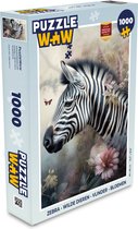Puzzle Zebra - Animaux sauvages - Papillon - Fleurs - Puzzle - Puzzle 1000 pièces adultes