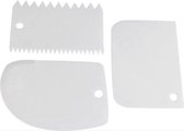 Set de 3 grattoirs à Fondant Jumada - Coupe-spatule - 12 cm de long x 8 cm de haut - Trois grattoirs à pâte différents