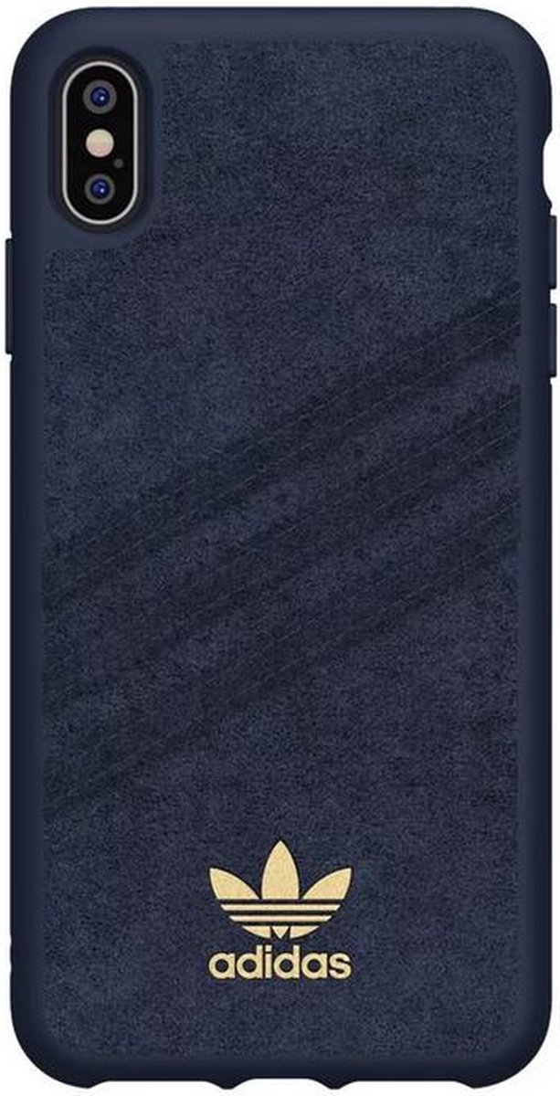 Adidas 3-Stripes Suede Back Case - Apple iPhone XS Max (6.5") - Donkerblauw