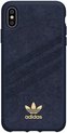 Adidas 3-Stripes Suede Back Case - Apple iPhone XS Max (6.5") - Donkerblauw