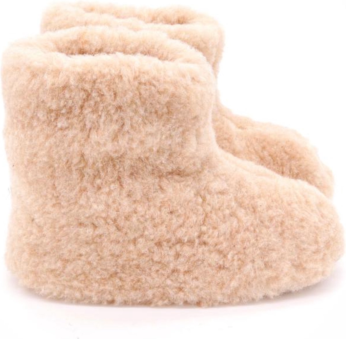 Texelse wollen sloffen hoog – Beige – Skéépe – dames en heren – 100% schapenwol – warme pantoffels – 35 / 36