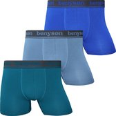 Boxershort Heren | 3 PACK | Bamboe | Maat L | Blauw Mix | Ondergoed Heren | Onderbroek Heren | Bamboe Boxershorts voor Mannen