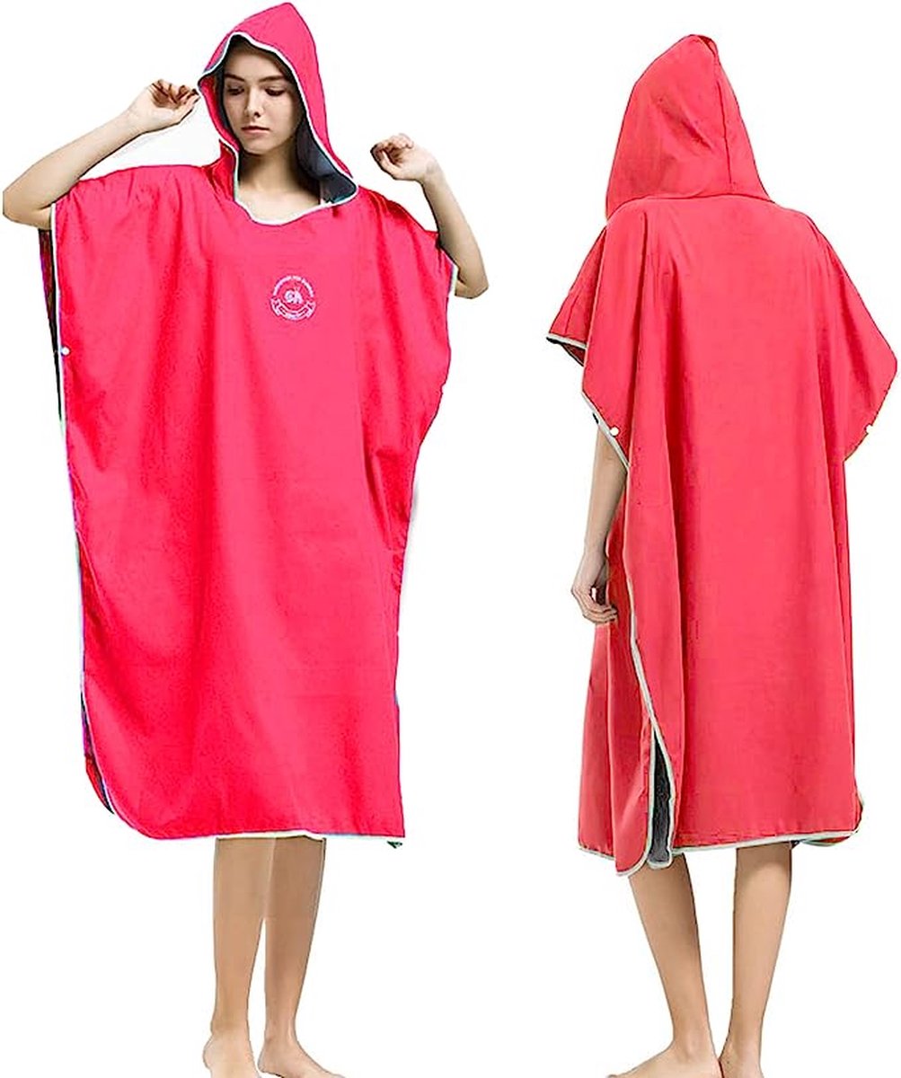 Handdoek-poncho met capuchon, microvezels, voor bij het zwemmen, snorkelen, op het strand