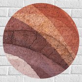 Muursticker Cirkel - Lagen van Verschillende Kleuren Stenen in Natuurtinten - 60x60 cm Foto op Muursticker