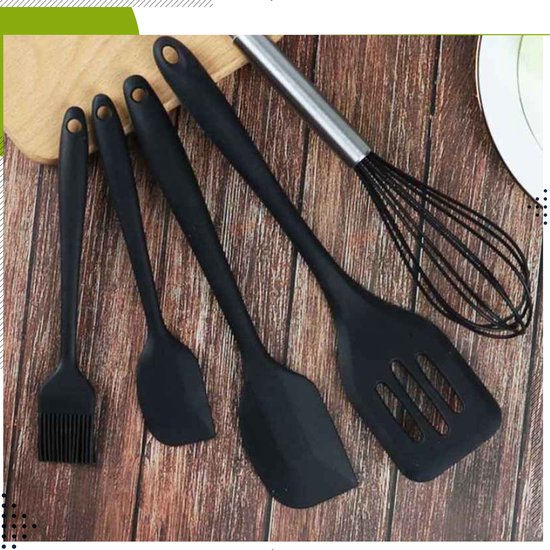 HI NATURE™ Spatel set van 5 stuks - Spatel silicone - Siliconen spatel set - Spatelset - keukengerei set - Keukenspatel | Hittebestendig - Vaatwasserbestendig | Bakspaan -... - Afbeelding 10