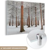 Peinture sur verre - Arbres - Neige - Hiver - Paysage - Décoration murale - Photo sur verre - 180x120 cm - Peinture sur verre - Plaque de Verres