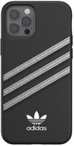 Adidas 3-Stripes Woman Back Case - Geschikt voor Apple iPhone 12/12 Pro (6.1") - Zwart