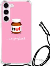 Silicone Hoesje Geschikt voor Geschikt voor Samsung Galaxy S23 Telefoonhoesje met doorzichtige rand Nut Boyfriend